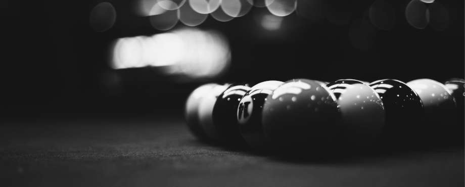 snooker balls on table